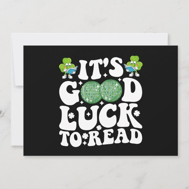 Det är Lycka till att läsa St patricks day Disco B Inbjudningar (Framsida)