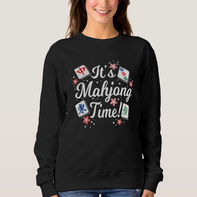 Det är Mahjong Time för alla Mahjong Queens & PLay T Shirt (Framsida)