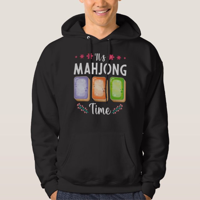 Det är Mahjong Time Mahjong Players Mahjong Hoodie (Framsida)