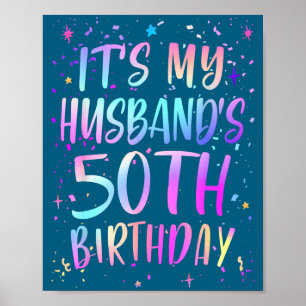 Det är makens 50-årsdag Färgrik illustration Poster