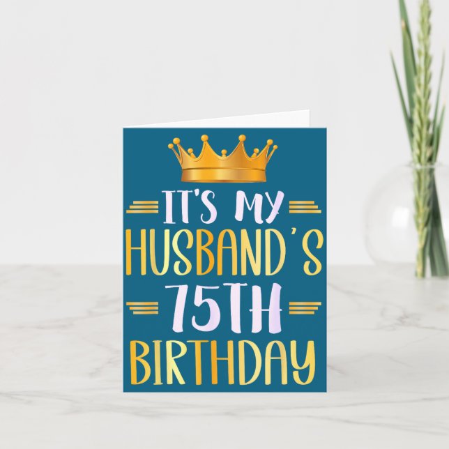 Det är makens 75-årsdag Glad illustration Kort (Framsida)