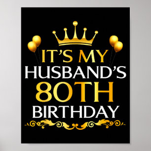 Det är makens 80-årsdag Glad illustration Poster