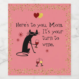 Det är MammaTurn för en Vin Pun Vinflaska Etikett