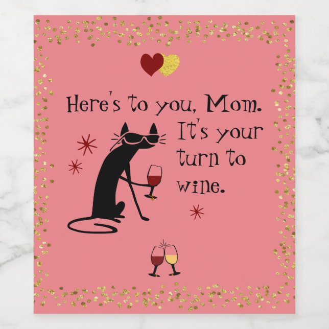 Det är MammaTurn för en Vin Pun Vinflaska Etikett (Singel etikett)