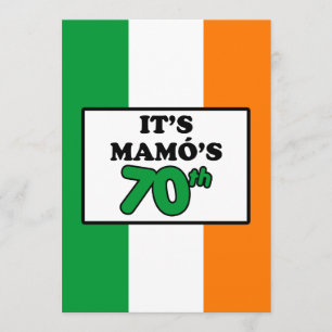 Det är Mamos 70:e födelsedag Irish Flagga Inbjudan