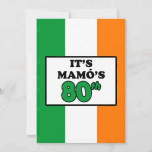 Det är Mamos 80:e födelsedag Irish Flagga Inbjudan