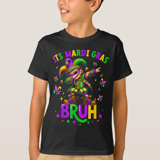 Det är Mardi Gras Bruh Dabbing Leprechaun Jester N T Shirt (Framsida)