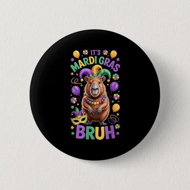 Det är mardi gras bruh meme capybara mardi gras  knapp (Framsida)