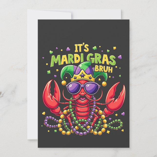 Det är Mardi Gras Bruh Rolig Räka New Orleans   Inbjudningar (Framsida)