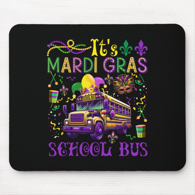 Det är Mardi Gras School Buss Driver Team Costume  Musmatta (Framsidan)