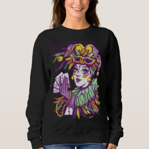 Det är Mardi Gras Woman Jester Hat Parad Pärlor Ma T Shirt