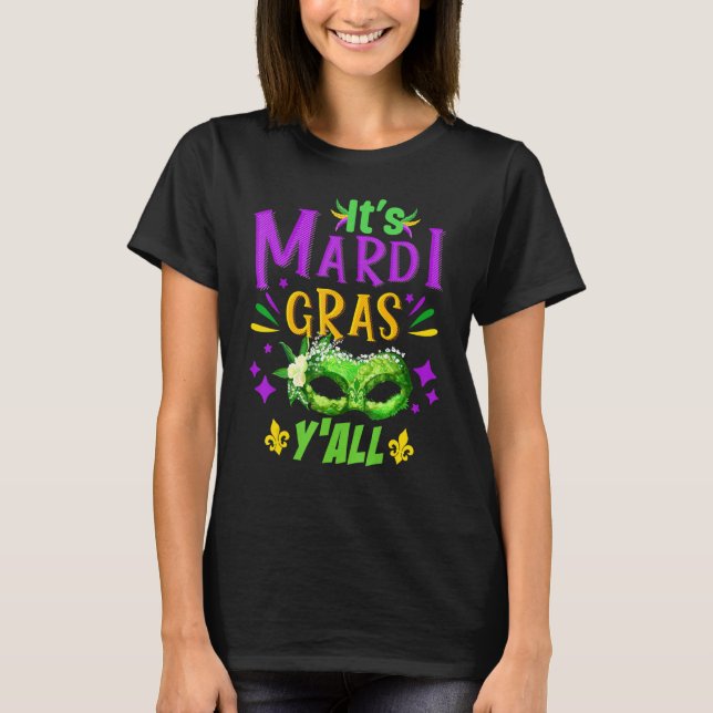 Det är Mardi Gras Y All Mask Pärlor Mardi Gras Par T Shirt (Framsida)