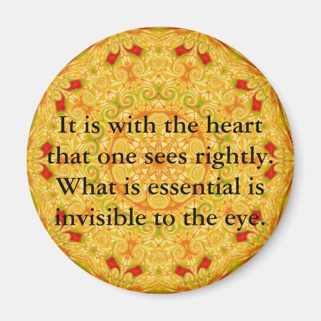 Det är med hjärtat som man med rätta ser..... magnet (Framsidan)