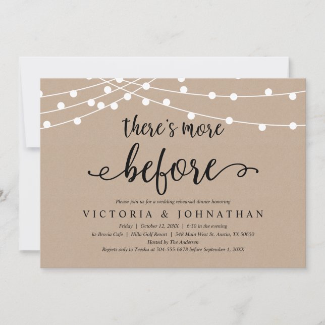 Det är mer förut, Rustic Rehearsal Dinner Inbjudningar (Framsida)