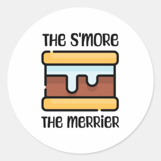 Det är mer Merrier! Cute Funny Camping Runt Klistermärke