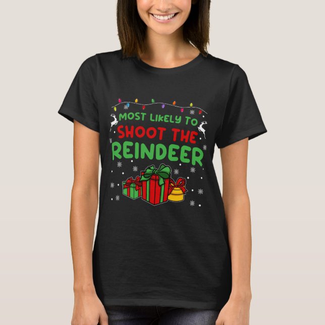 Det är mest troligt att Reindeer I Funny Familj M T Shirt (Framsida)