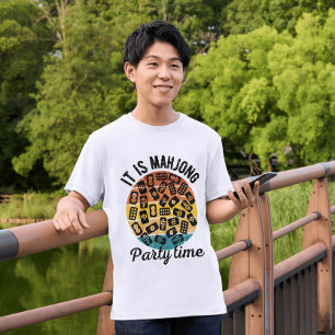 Det är Mhjong party tid Funny mahjong T Shirt