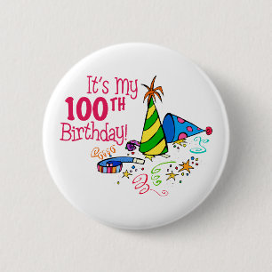 Det är min 100. födelsedag (partyhattar) knapp