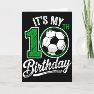 Det är min 10-års födelsedag Fotboll 10 år gammal  Kort