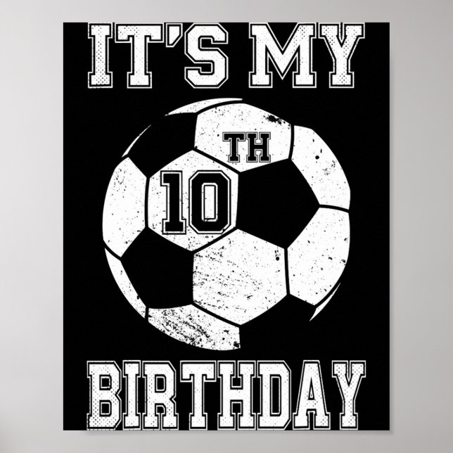 Det är min 10-års födelsedag fotbollsdesign för ba poster (Framsidan)