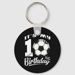 Det är min 10-års födelsedag Fotbollsspelare 10 fö Nyckelring