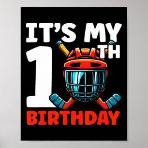 Det är min 10-årsdag Hockeyspelare 10 år gammal K Poster