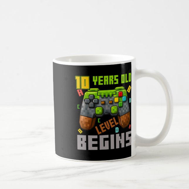 Det är min 10-årsdag Pixel Gaming Controller 10 År Kaffemugg (Höger)