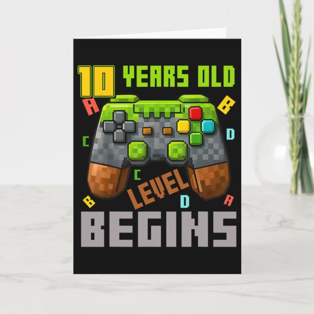 Det är min 10-årsdag Pixel spelkontroll 10 År Kort (Framsida)
