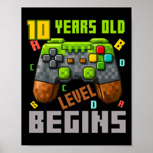 Det är min 10-årsdag Pixel spelkontroll 10 ÅR Poster