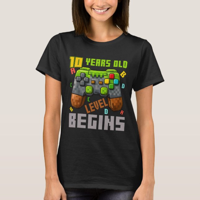 Det är min 10-årsdag Pixel spelkontroll 10 ÅR T Shirt (Framsida)