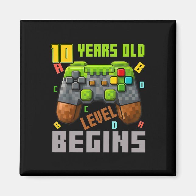 Det är min 10-årsdag Pixel spelkontroller 10 År Magnet (Framsidan)