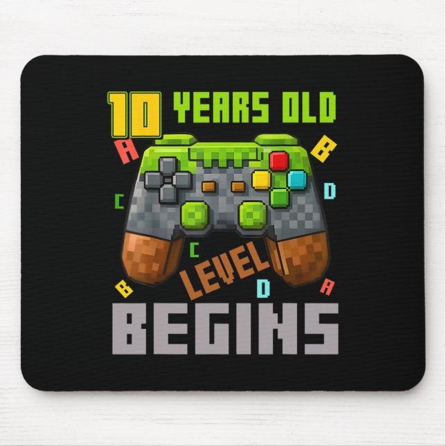 Det är min 10-årsdag Pixel spelkontroller 10 År Musmatta (Framsidan)