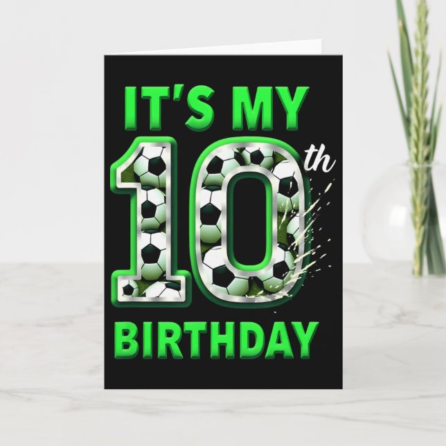 Det är min 10-årsdag Pojke Fotboll _1  Kort (Framsida)