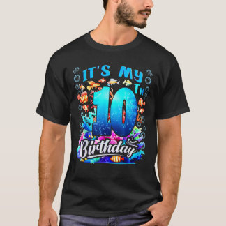 Det är min 10-årsdag Pojke Havsfisk Havsdjur A T Shirt