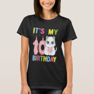 Det är min 10-årsdag Tjej 10 år gammal Ragdoll Kat T Shirt