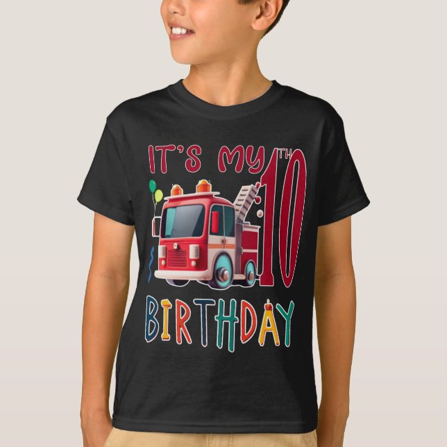 Det är min 10-årsdagars brandsläckning Kids Fire T Shirt (Framsida)