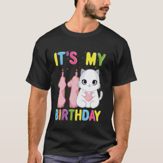Det är min 11-årsdag Flicka 11 år gammal Ragdoll K T Shirt