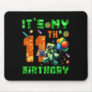 Det är min 11-årsdag Pixel Number Video Game Game Musmatta