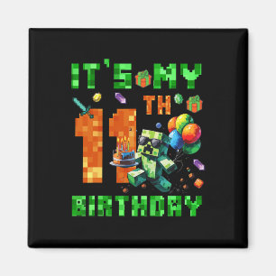 Det är min 11-årsdag Pixel Number Videospel Spel Magnet