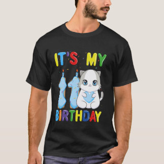 Det är min 11-årsdag Pojke 11 år gammal Ragdoll-ka T Shirt