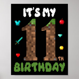 Det är min 11-årsdag Rolig 11-årig videospelare Poster