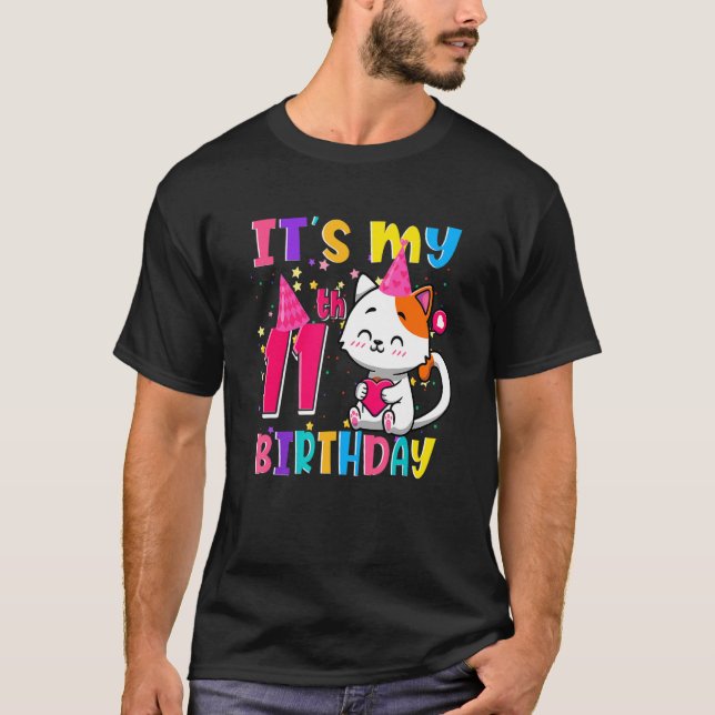Det är min 11:e födelsedag 11-åriga flicka. t shirt (Framsida)