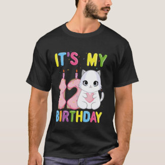 Det är min 12-årsdag Tjej 12 år gammal Ragdoll Kat T Shirt