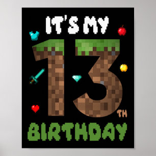 Det är min 13-årsdag Rolig 13-årig videospelare Poster