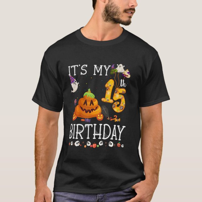 Det är min 15:e födelsedagspoop Halloween Birthday T Shirt (Framsida)