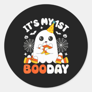 Det är min 1:a Boo-dag, rolig Halloween-spöke 1:a Runt Klistermärke