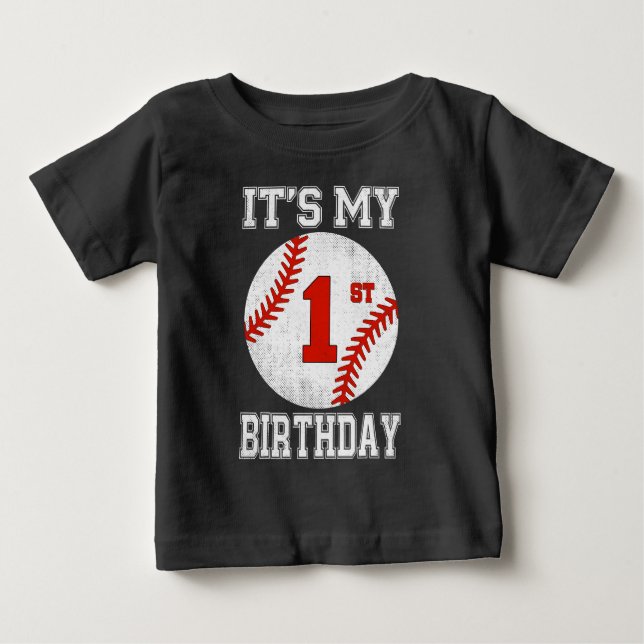 Det är min 1-års födelsedag Baseball Design T Shirt (Framsida)