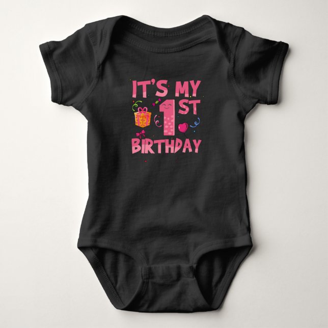 Det är min 1-årsdag Söt Rosa T Shirt (Framsida)