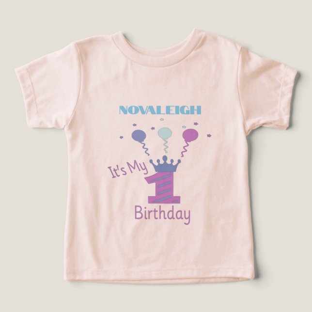 Det är min 1-årsdag tjejer  t shirt (Design Framsida)