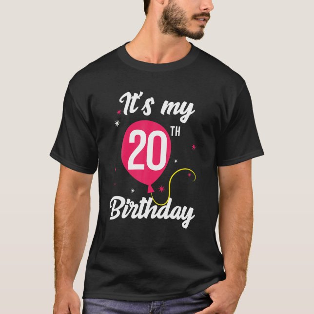 Det är min 20:e födelsedag fr.o.m. 20-åriga fågeld t shirt (Framsida)